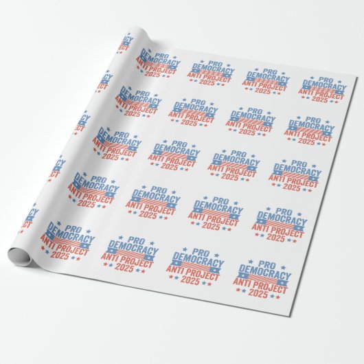 Pro Democracy Anti Project 2025 Republikein Trump Cadeaupapier (Uitgerold)