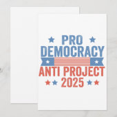 Pro Democracy Anti Project 2025 Republikein Trump Kaart (Voorkant / Achterkant)