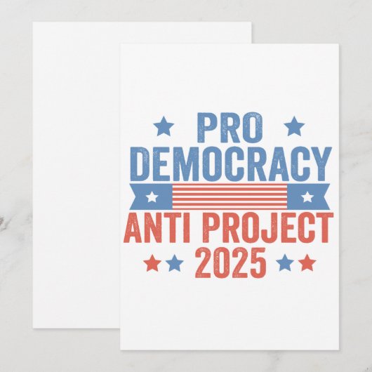 Pro Democracy Anti Project 2025 Republikein Trump Kaart (Voorkant / Achterkant)
