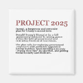 Pro Democracy Anti Project 2025 Republikein Trump Magneet (Voorkant)
