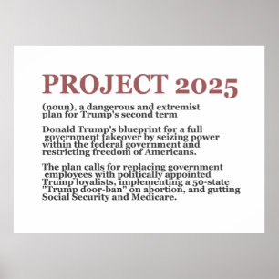 Pro Democracy Anti Project 2025 Republikein Trump Poster