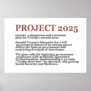 Pro Democracy Anti Project 2025 Republikein Trump Poster