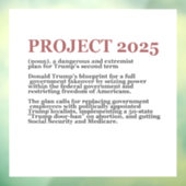 Pro Democracy Anti Project 2025 Republikein Trump Raamsticker (Vel 3)