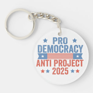 Pro Democracy Anti Project 2025 Republikein Trump Sleutelhanger