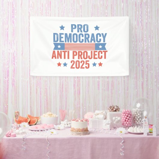 Pro Democracy Anti Project 2025 Republikein Trump Spandoek (Feest)