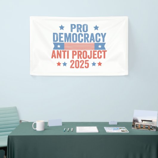 Pro Democracy Anti Project 2025 Republikein Trump Spandoek (Beurs)