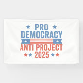 Pro Democracy Anti Project 2025 Republikein Trump Spandoek (Horizontaal)