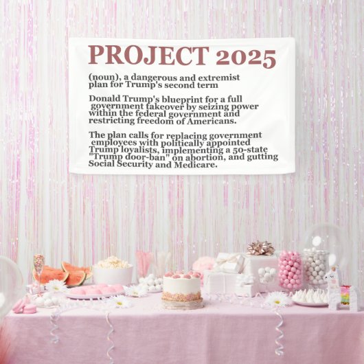Pro Democracy Anti Project 2025 Republikein Trump Spandoek (Feest)