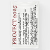 Pro Democracy Anti Project 2025 Republikein Trump Spandoek (Verticaal)