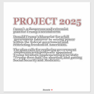 Pro Democracy Anti Project 2025 Republikein Trump Sticker