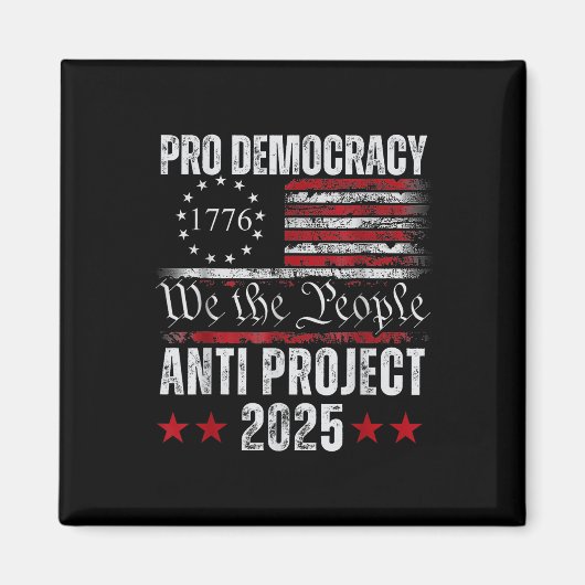 Pro Democracy Anti Project 2025 Stop Project 2025 Magneet (Voorkant)