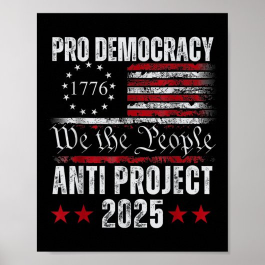 Pro Democracy Anti Project 2025 Stop Project 2025 Poster (Voorkant)