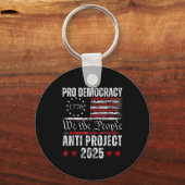 Pro Democracy Anti Project 2025 Stop Project 2025 Sleutelhanger (Voorkant)