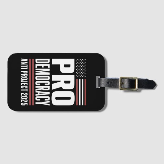 Pro Democracy Anti Project 2025 Trump 2025 Bagagelabel (Voorkant (horizontaal))