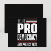 Pro Democracy Anti Project 2025 Trump 2025 Briefkaart (Voorkant / Achterkant)