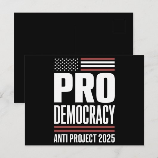 Pro Democracy Anti Project 2025 Trump 2025 Briefkaart (Voorkant / Achterkant)