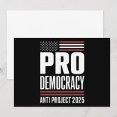 Pro Democracy Anti Project 2025 Trump 2025 Kaart (Voorkant / Achterkant)
