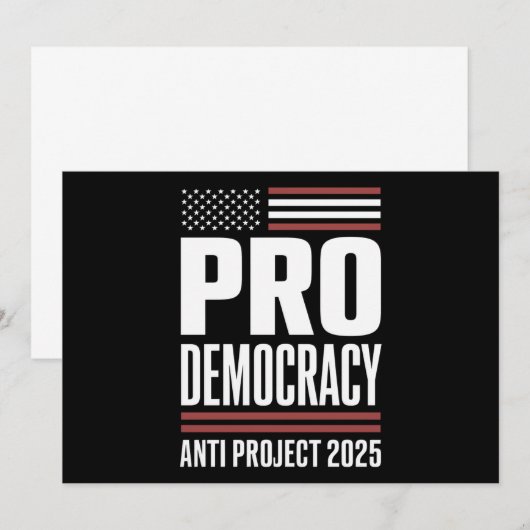 Pro Democracy Anti Project 2025 Trump 2025 Kaart (Voorkant / Achterkant)