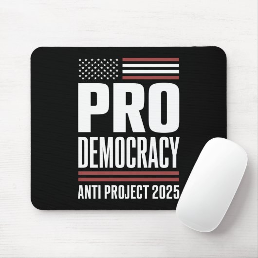 Pro Democracy Anti Project 2025 Trump 2025 Muismat (Met muis)