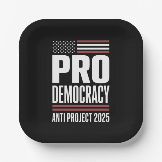 Pro Democracy Anti Project 2025 Trump 2025 Papieren Bordje (Voorkant)