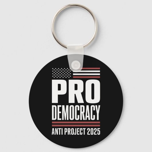Pro Democracy Anti Project 2025 Trump 2025 Sleutelhanger (Voorkant)