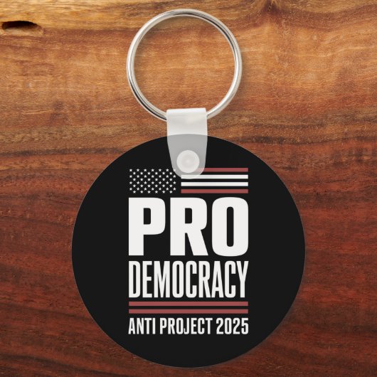 Pro Democracy Anti Project 2025 Trump 2025 Sleutelhanger (Voorkant)