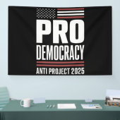 Pro Democracy Anti Project 2025 Trump 2025 Spandoek (Beurs)