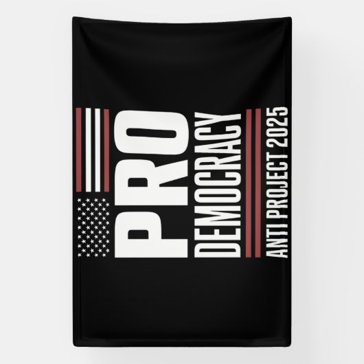Pro Democracy Anti Project 2025 Trump 2025 Spandoek (Verticaal)