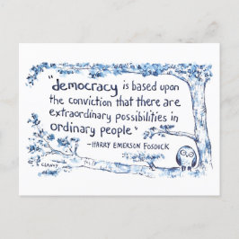Pro-democratie ansichtkaart feestdagenkaart