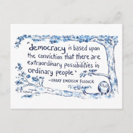 Pro-democratie ansichtkaart feestdagenkaart