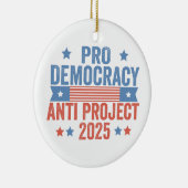 Pro Democratie Anti Project 2025 Republikein Trump Keramisch Ornament (Rechts)