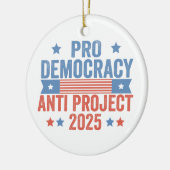 Pro Democratie Anti Project 2025 Republikein Trump Keramisch Ornament (Links)