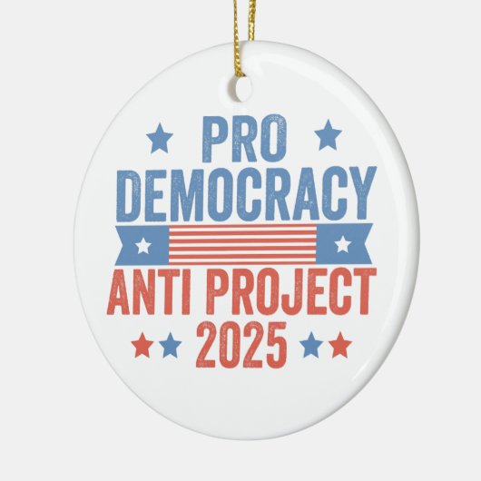 Pro Democratie Anti Project 2025 Republikein Trump Keramisch Ornament (Links)