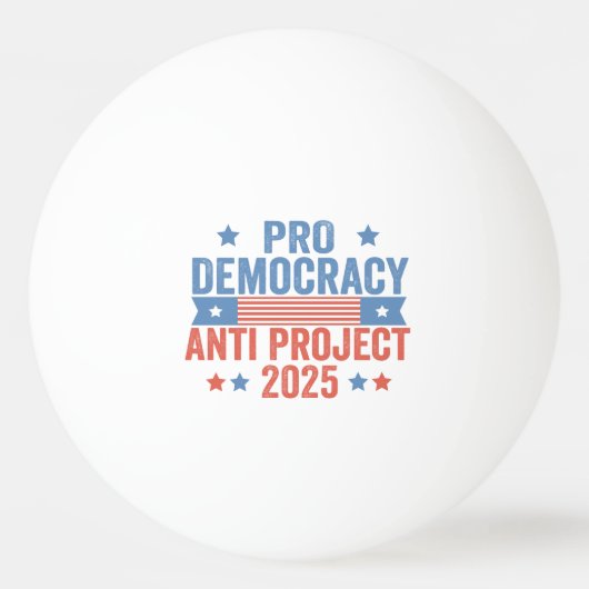 Pro Democratie Anti Project 2025 Republikeins Trum Pingpongbal (Voorkant)