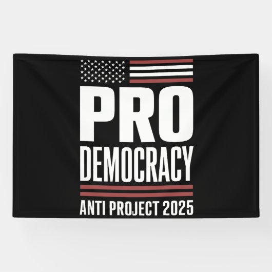 Pro Democratisch Anti Project 2025 Trump 2025 Spandoek (Horizontaal)