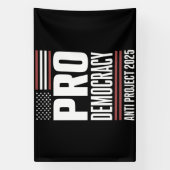 Pro Democratisch Anti Project 2025 Trump 2025 Spandoek (Verticaal)