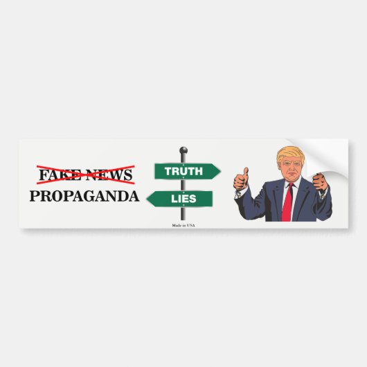 Pro Donald Trump Anti-Fake News Bumpersticker (Voorkant)