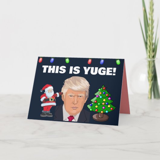 PRO Donald Trump met kerst YUGE! Feestdagen Kaart (Voorkant)