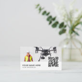 pro drone piloot QR Code Visitekaartje (Staand voorkant)
