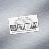 Pro-fotograaf met vier aangepaste voorbeeldfoto's visitekaartje magneet (Voorbeeld)