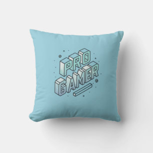 PRO GAMER — Isometrische 3D-blokletter Logo Kussen