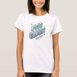 PRO GAMER — Isometrische 3D-blokletter Logo T-shirt