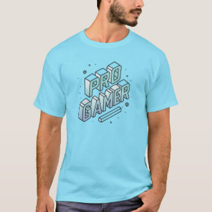 PRO GAMER — Isometrische 3D-blokletter Logo T-shirt