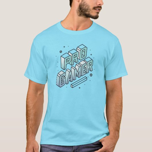 PRO GAMER — Isometrische 3D-blokletter Logo T-shirt (Voorkant)