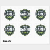 PRO GAMER Shield-badge Vierkante Sticker (Vel)
