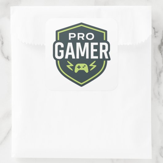 PRO GAMER Shield-badge Vierkante Sticker (Tas)