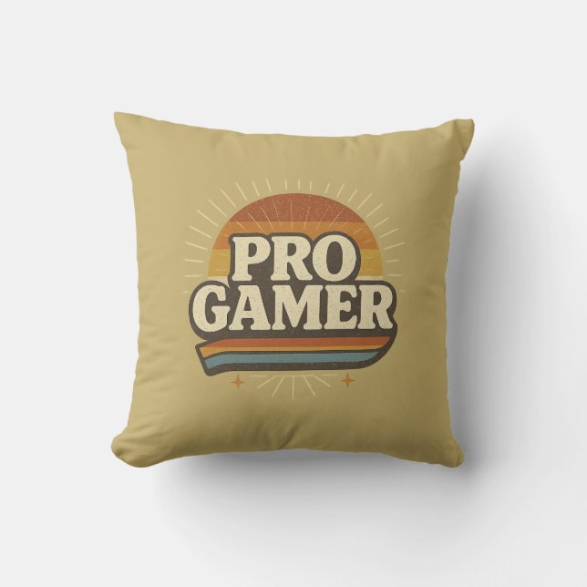 PRO GAMER —  Sunset Badge Kussen (Voorkant)