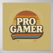 PRO GAMER —  Sunset Badge Poster (Voorkant)