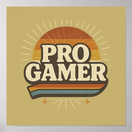 PRO GAMER —  Sunset Badge Poster (Voorkant)