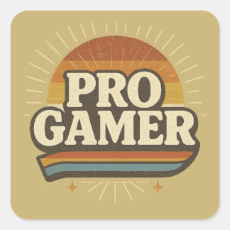 PRO GAMER — Sunset Badge Vierkante Sticker